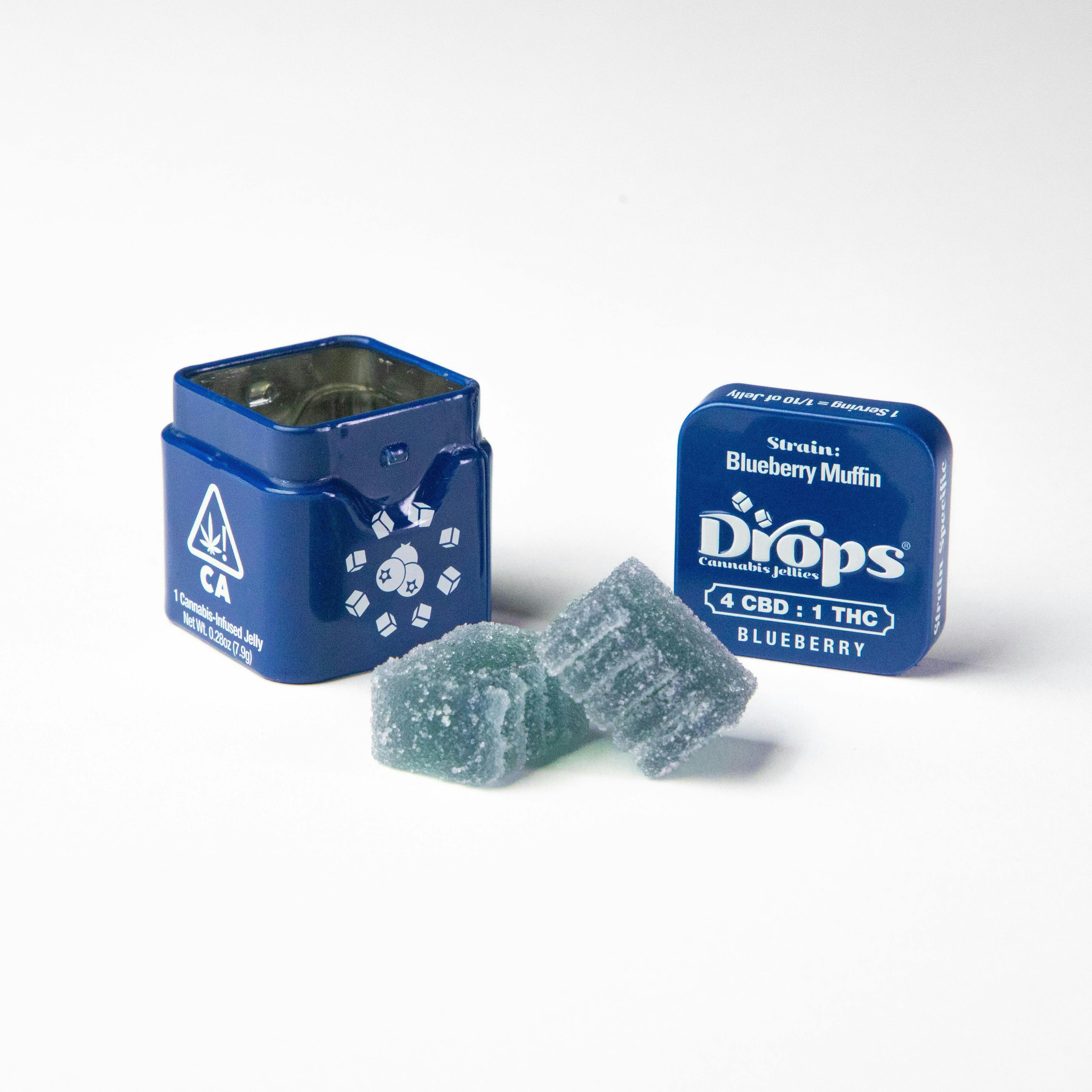 Drops - Blueberry - 4:1 CBD/THC - Live Rosin - Gummy - 1ct