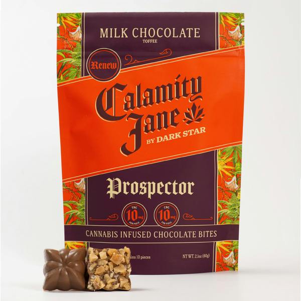 Calamity Jane - Prospector - Toffee Milk Chocolates Bites (Focus) - 1:1 THC/CBG - 10pk