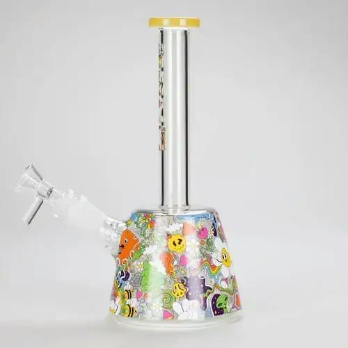 Lab Flower Glass Beaker Bong - 9"
