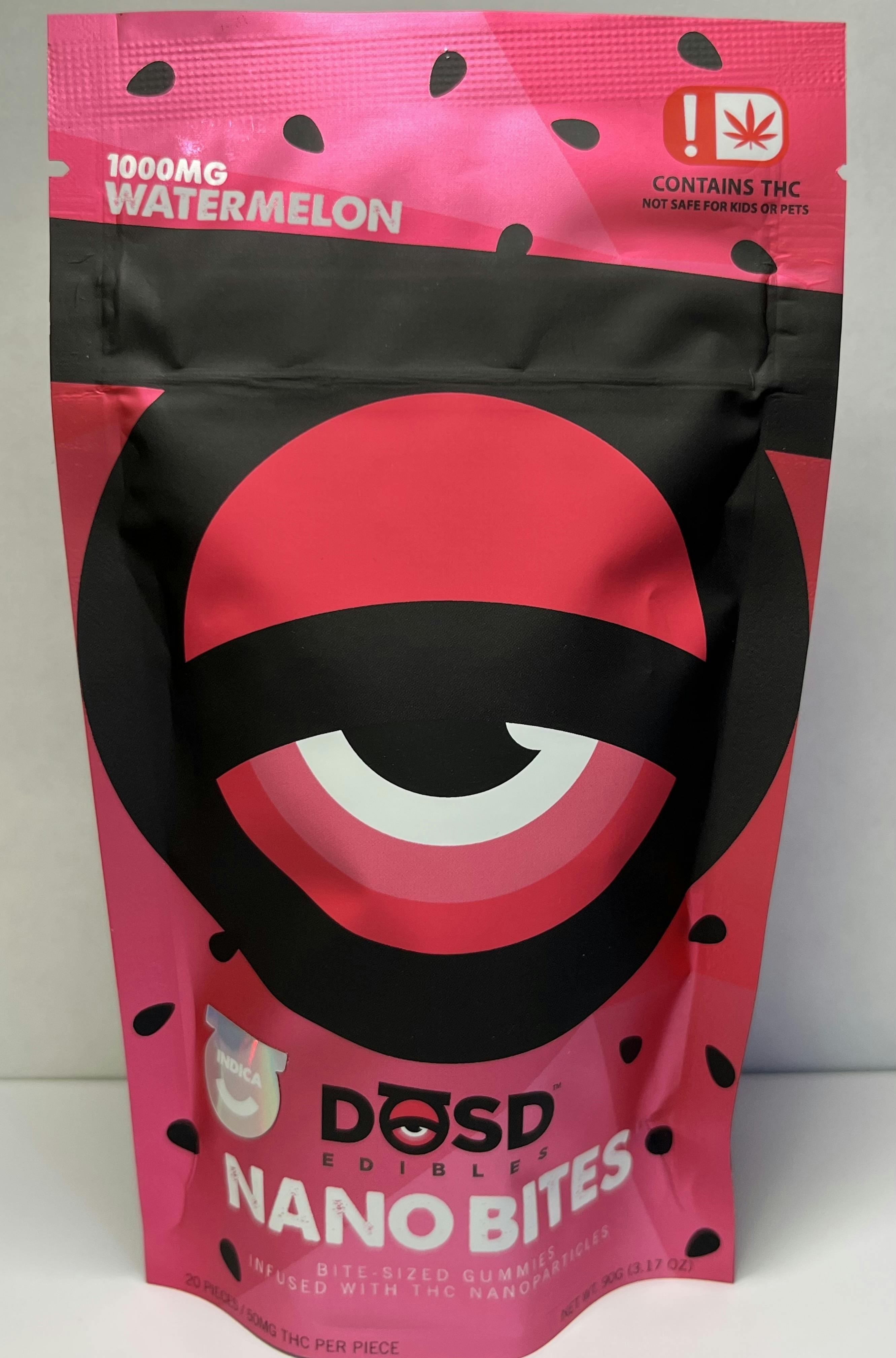 Nano Bites - Watermelon 1000mg, Indica Enhanced by DŌSD Edibles