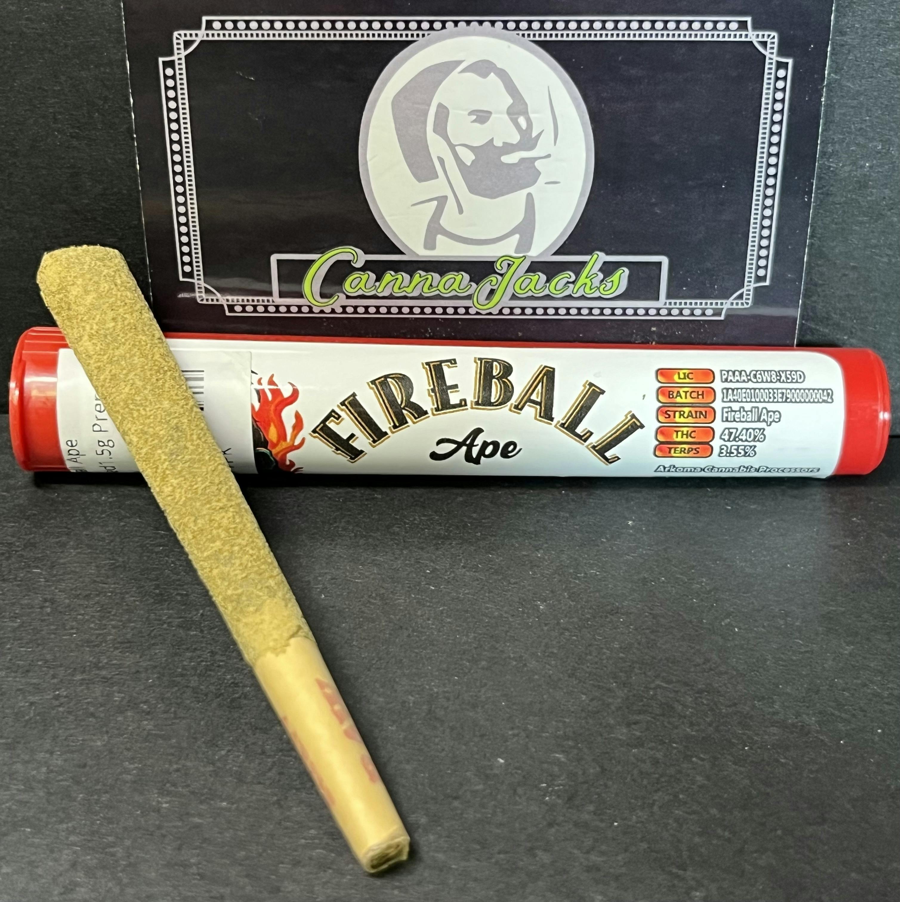 Fireball Ape Infused1.5g Preroll $7 {OTD} at CannaJacks Dispensary