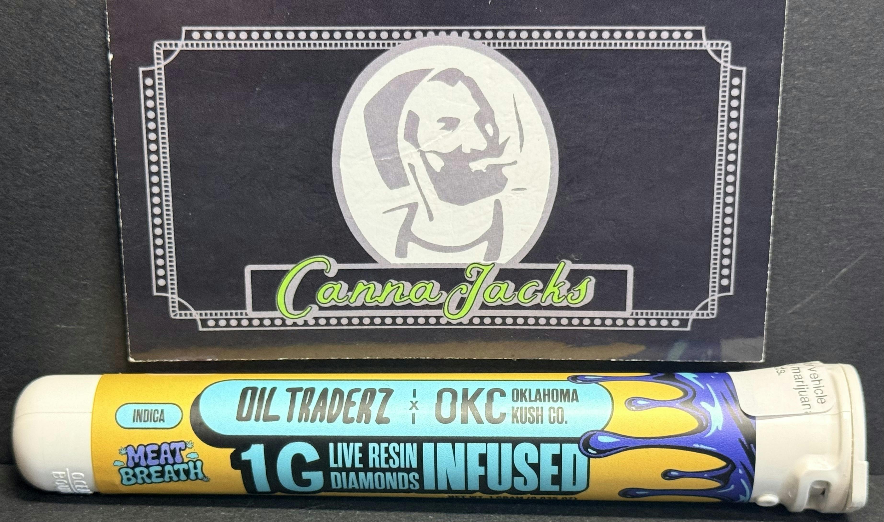 Oil Traderz x OKC - Pre Roll - [Live Resin] - Meatbreath - 1g