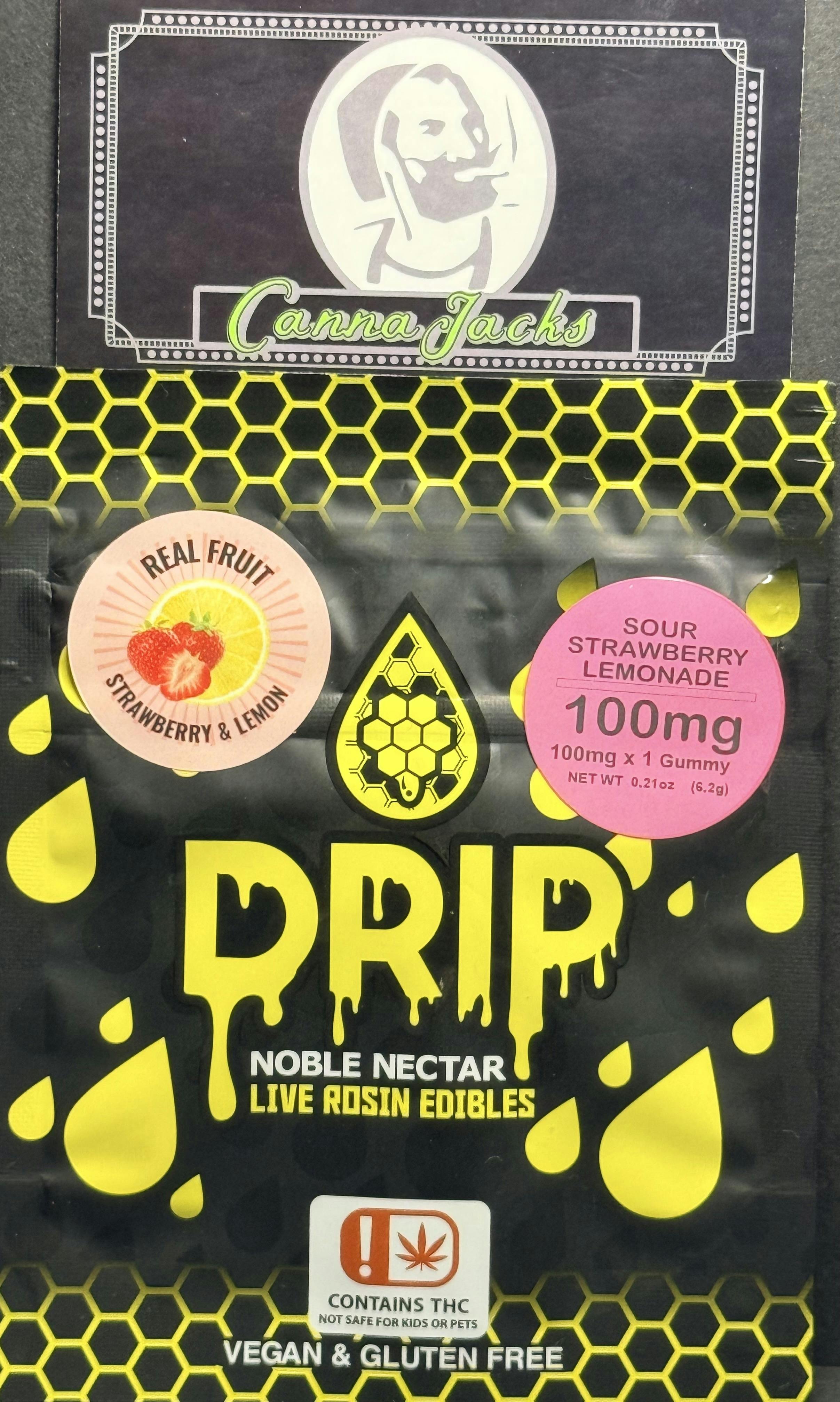 Rosin Sour Strawberry Lemonade Single 100mg - $5 {OTD} at CannaJacks Dispensary