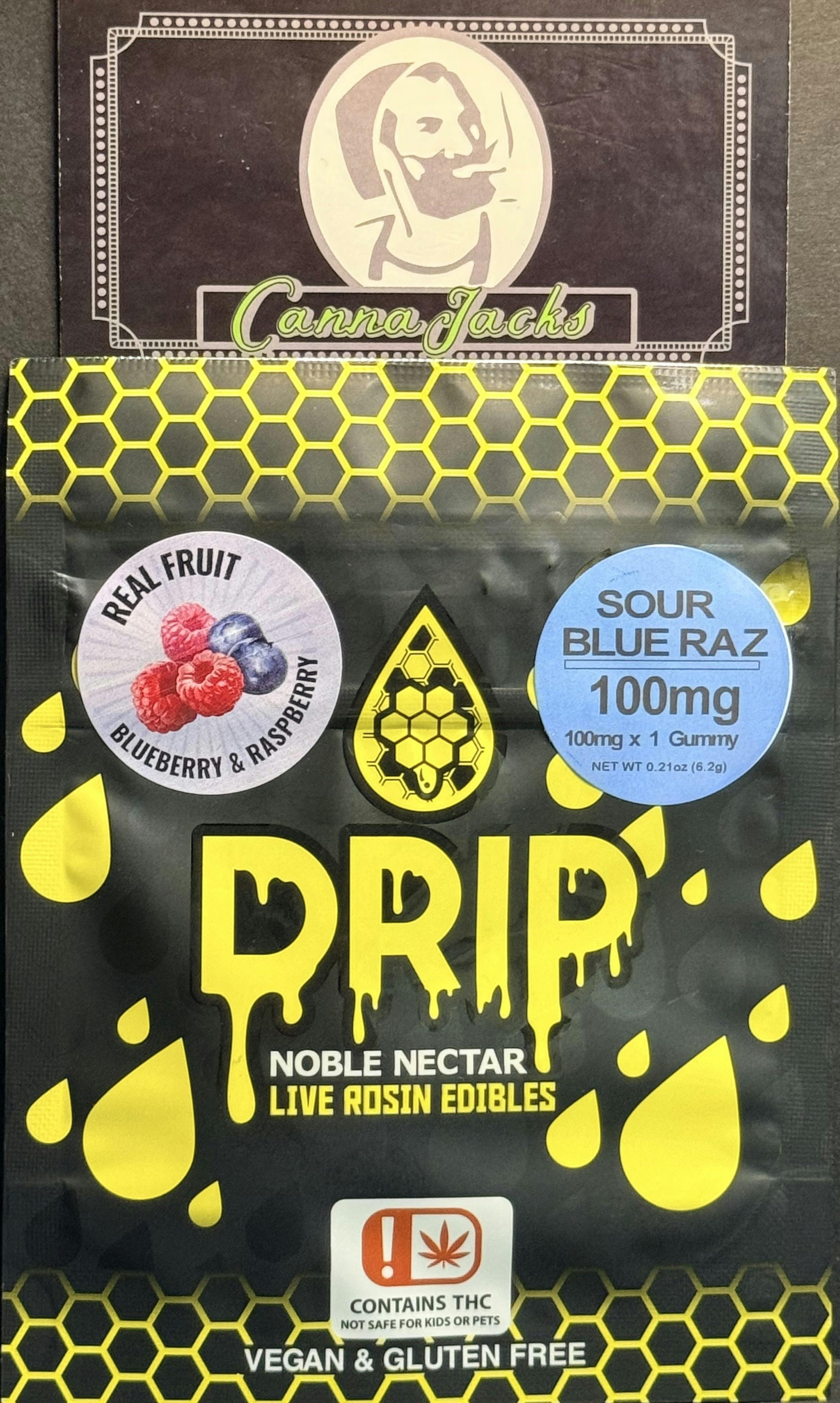 Sour Blue Raz Live Rosin Gummy - 100mg $5 {OTD} at CannaJacks Dispensary