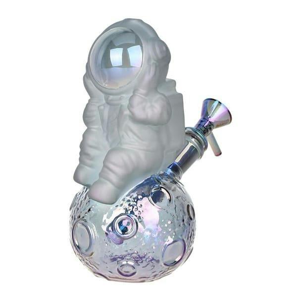 Space Man On The Moon Glass Water Pipe 6.75" - Assorted