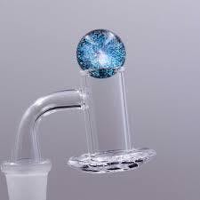 Long 14mm terp slurper banger set w/ crystal ball carb cap