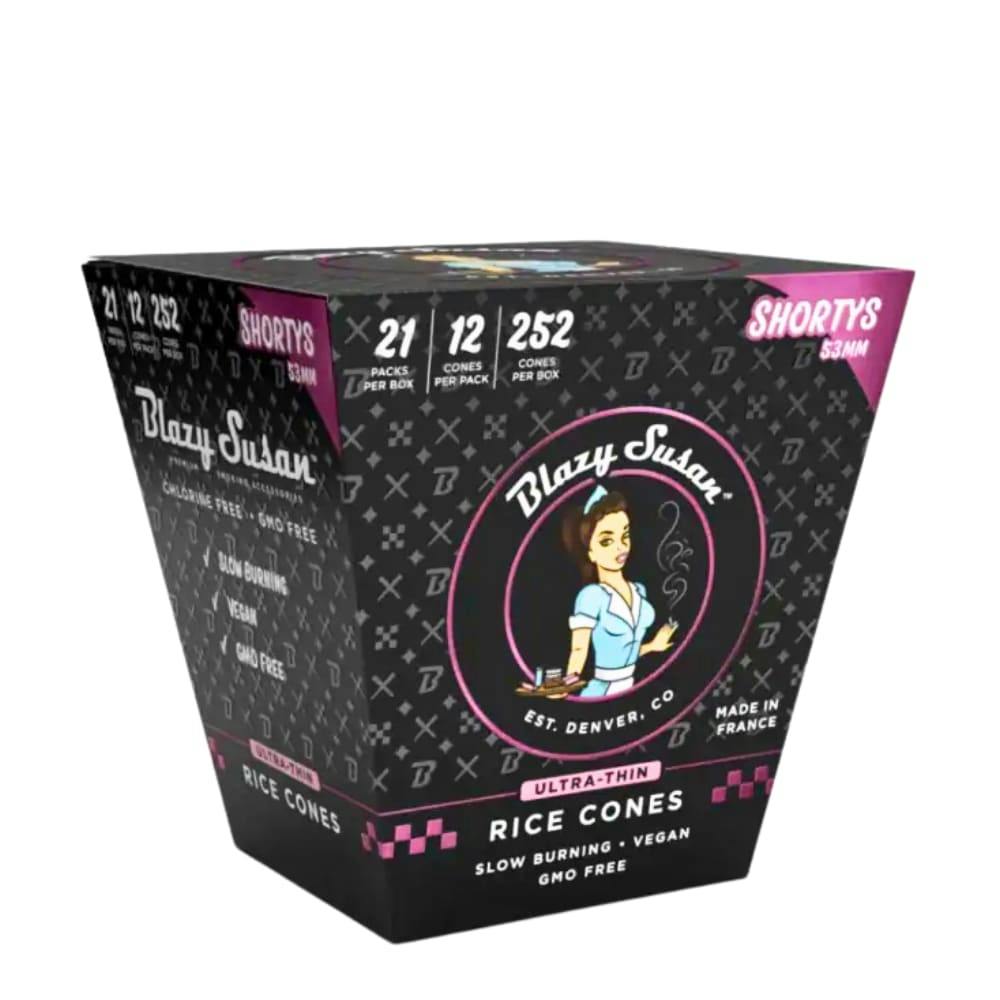 Blazy Susan 53mm Shortys Ultra Thin Rice Pre-rolled Cones 6PK