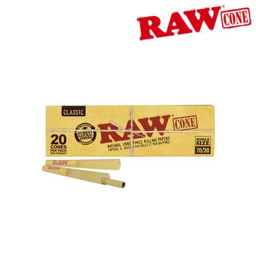 Raw Classic Single Size 70/30 Pre Rolled Cones