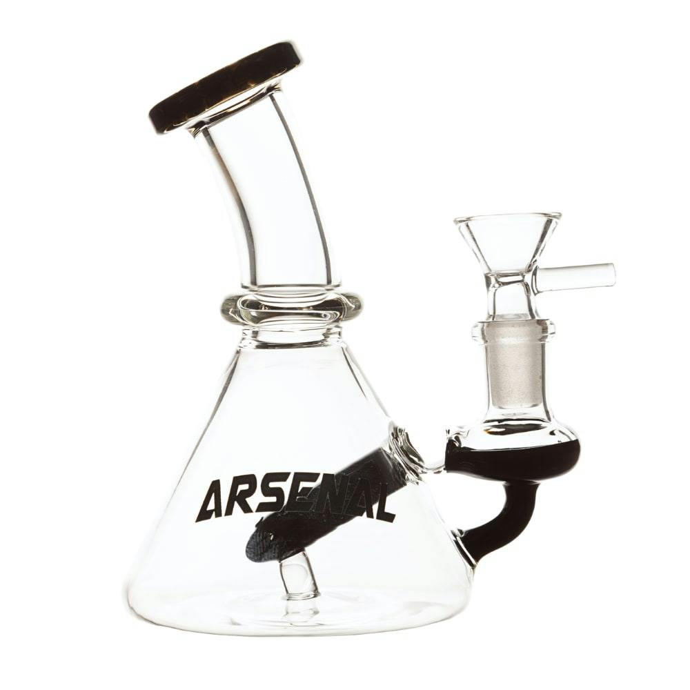 BLACK 6" Arsenal Beaker Glass Bong (Black) / Dab Rig