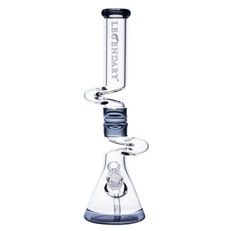 18" 7mm Legendary Wave Twist Beaker Bong - Black