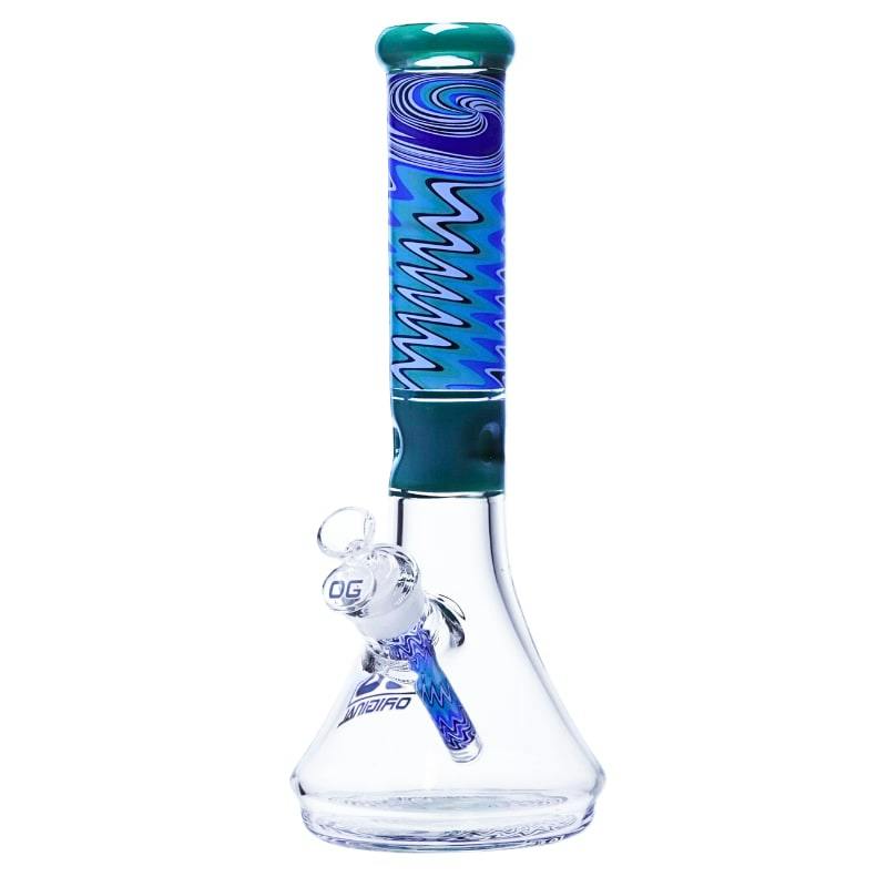 Green 14" 7mm OG Original Kaleido Wave Bong