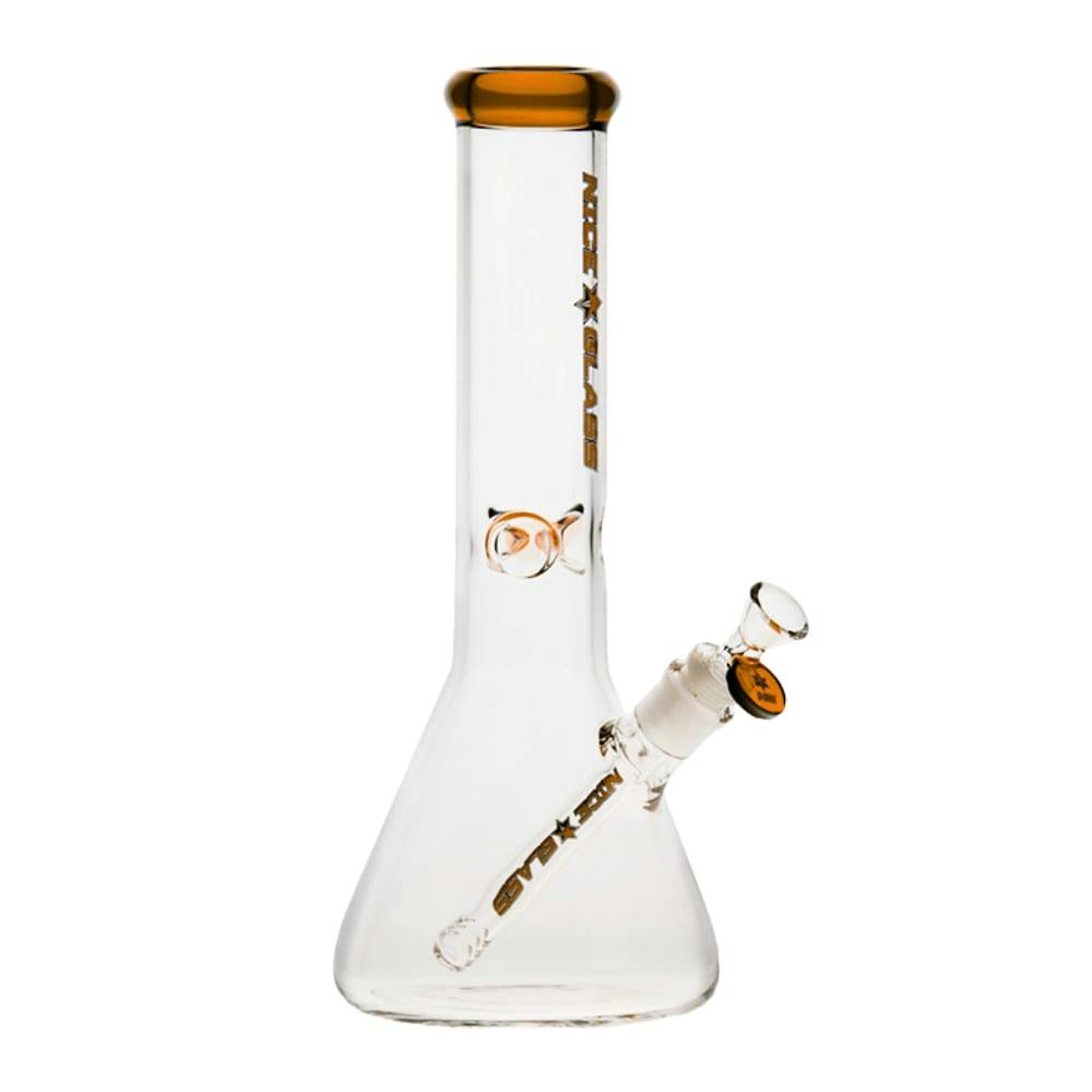 12" 7mm Nice Glass Beaker Bong - AMBER