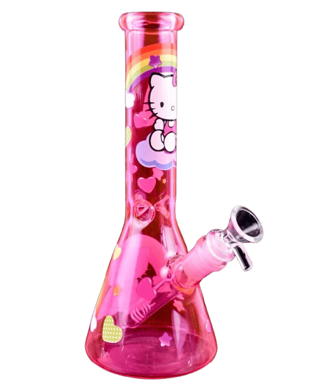 10" Pink Hello Kitty Rainbow Unicorn Bong