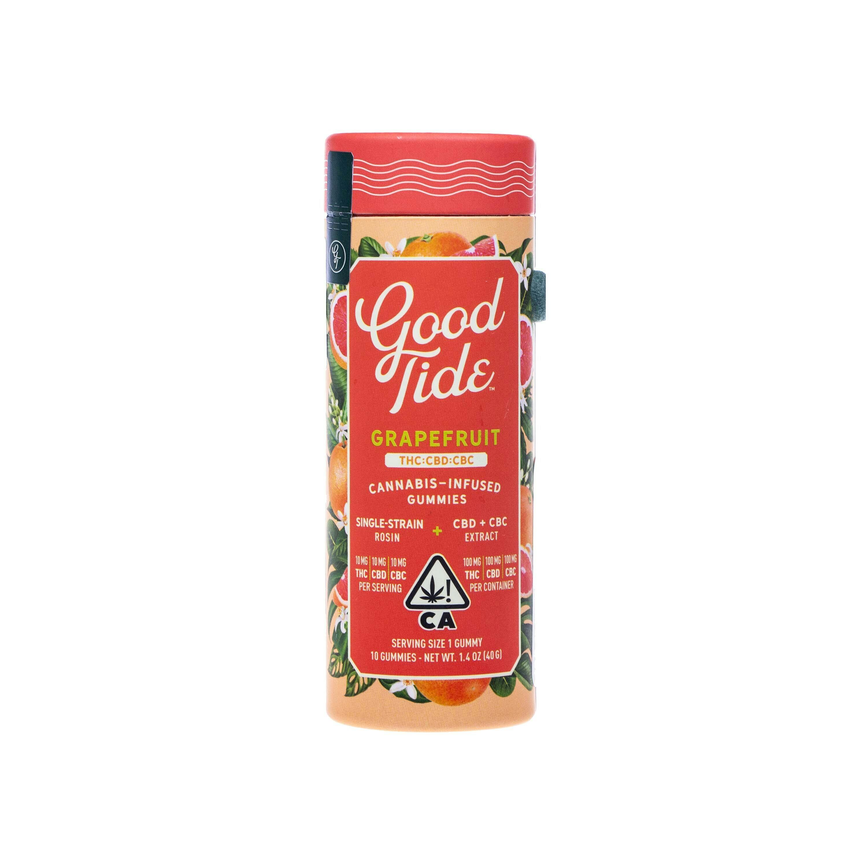 Good Tide: Grapefruit Hash Rosin Gummies (1:1:1 THC:CBC:CBD - 300mg Total)
