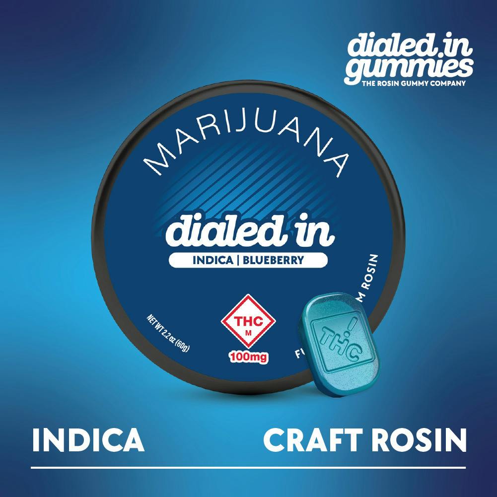 Dialed In: Rosin Gummies | Blueberry | Indica | 300mg | 10pk