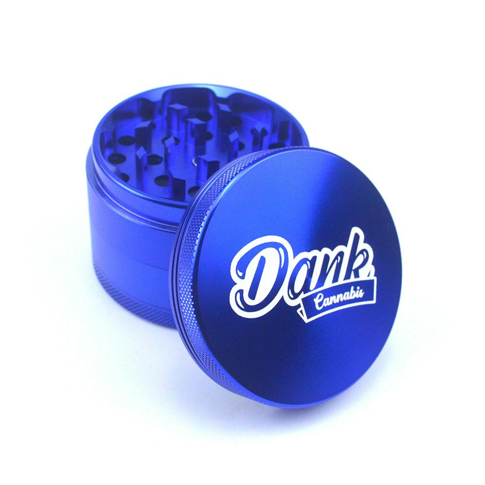 Dank Logo | 4 Part Aluminum Grinder | 63mm | Blue