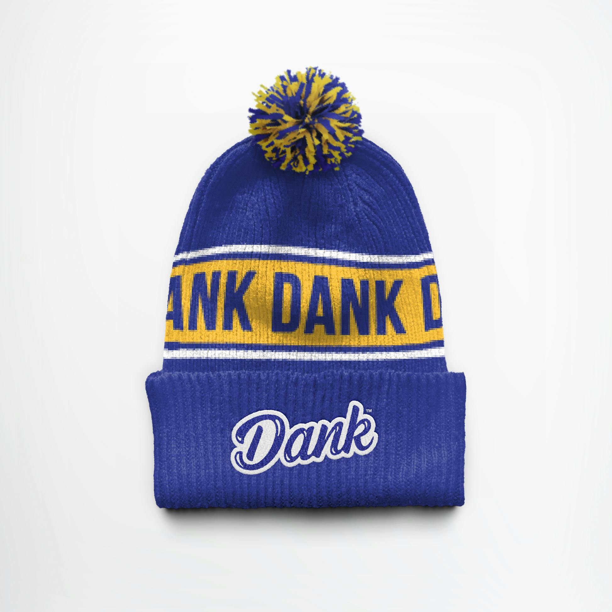 Dank Pom Pom Beanie | Dank Logo | Blue | One Size