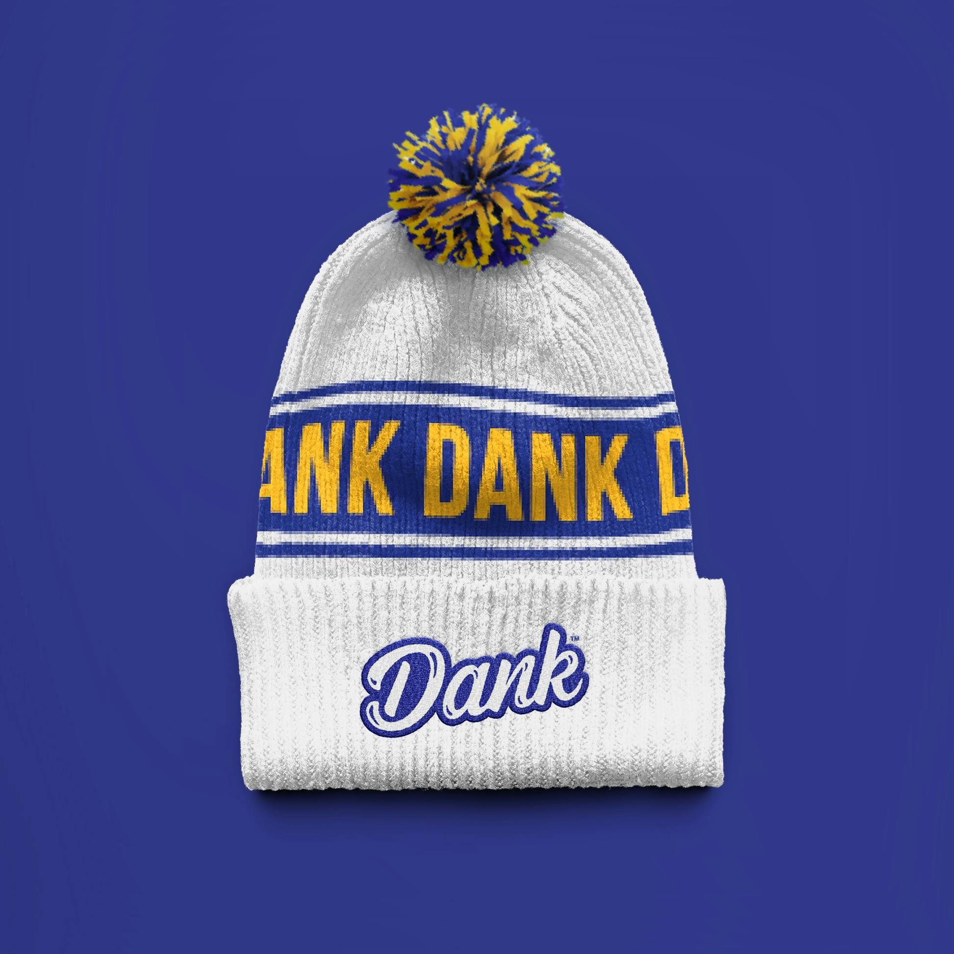 Dank Pom Pom Beanie | Dank Logo | White | One Size