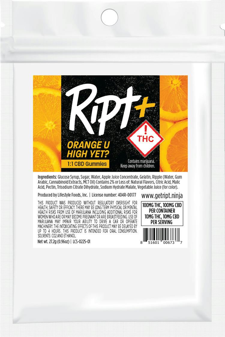 RIPT | Gummies | (H) Crushed Pineapple 1:1 :1 THC/CBD/CBC