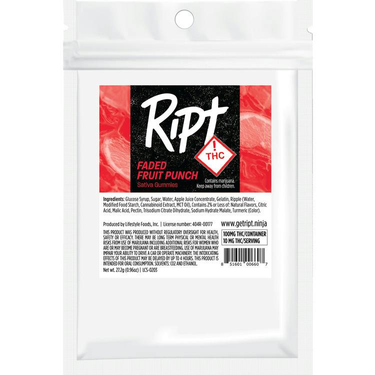 Faded Fruit Punch - Sativa (100mg THC)