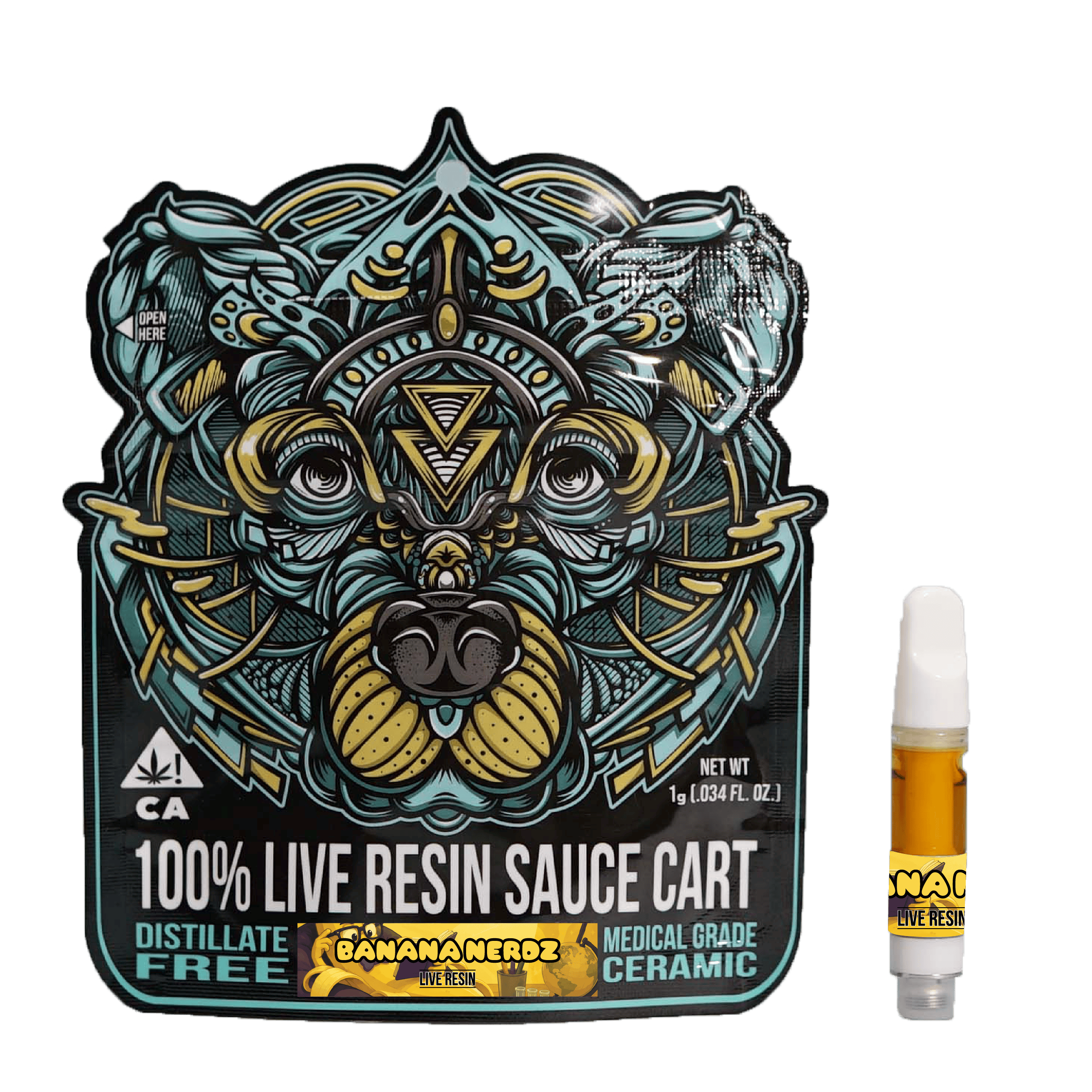 BEAR LABS - LIVE RESIN VAPE - BANANA NERDZ - 1G