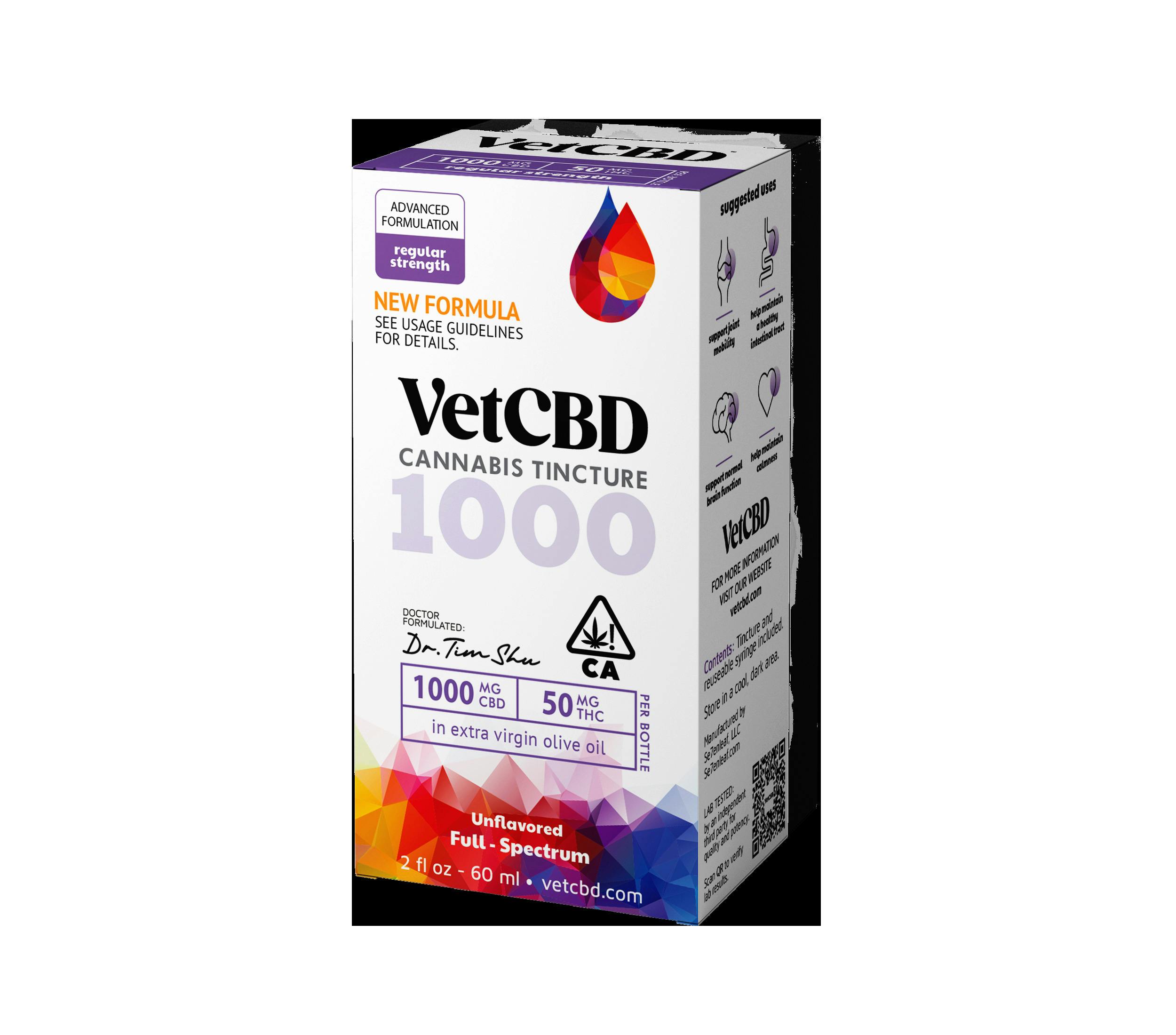 Vet CBD 20:1 1000mg Tincture 60ml