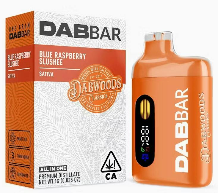 Dabwoods Dab Bar Blue Raspberry Slushee Sativa AIO 1g