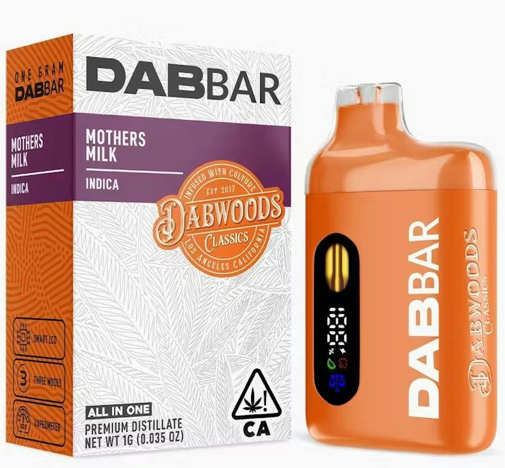 Dabwoods Dab Bar Mothers Milk Indica AIO 1g