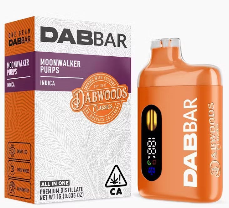Dabwoods Dab Bar Moonwalker Purps Indica AIO 1g