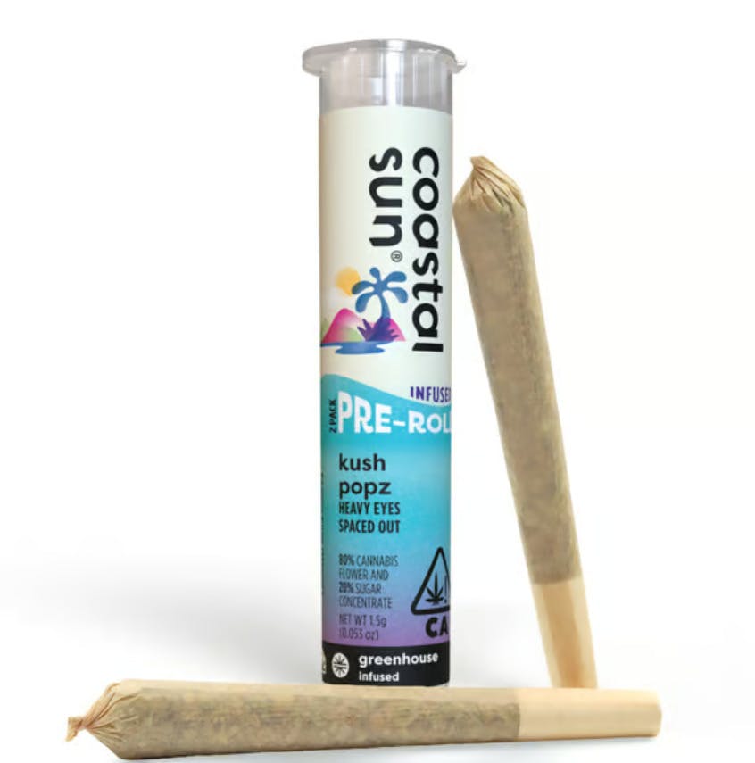 Coastal Sun Kush Popz Indica Infused Preroll 2pk 1.5g