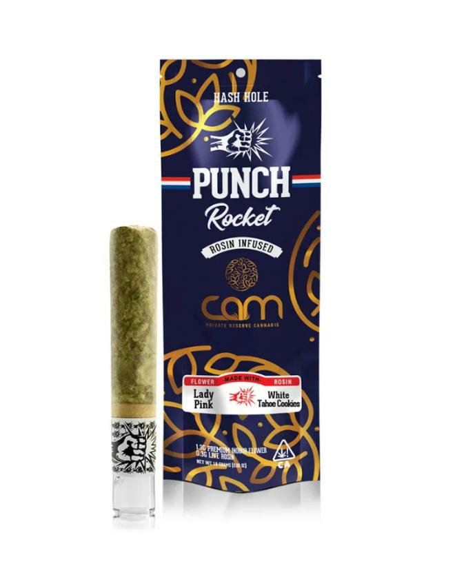 Punch Rocket Lady Pink x White Tahoe Cookies Rosin Infused Hash Hole 1.6g