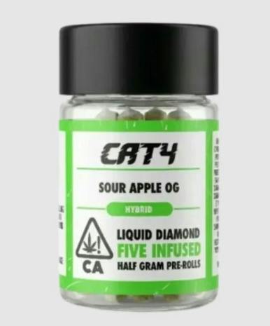 CAT4 Sour Apple OG Hybrid Infused Preroll 5pk 2.5g