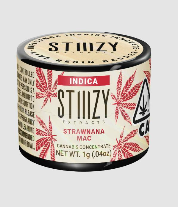 Stiiizy Strawnana Mac Indica Live Resin Badder 1g