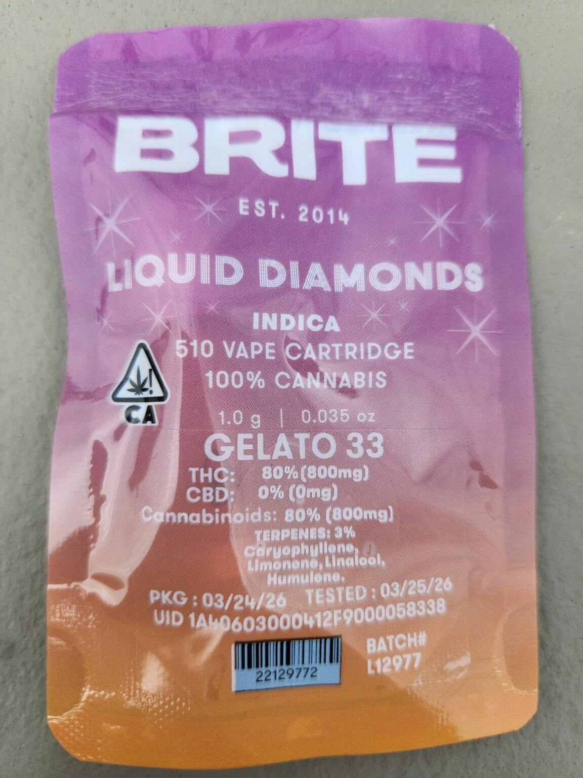 Gelato 33 Liquid Diamonds: 510 Thread