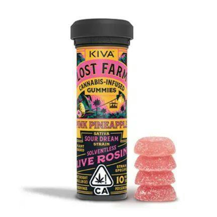Pink Pineapple 'Sour Dream' Live Rosin Gummies | 100mg | 10ct | 10mg/ea
