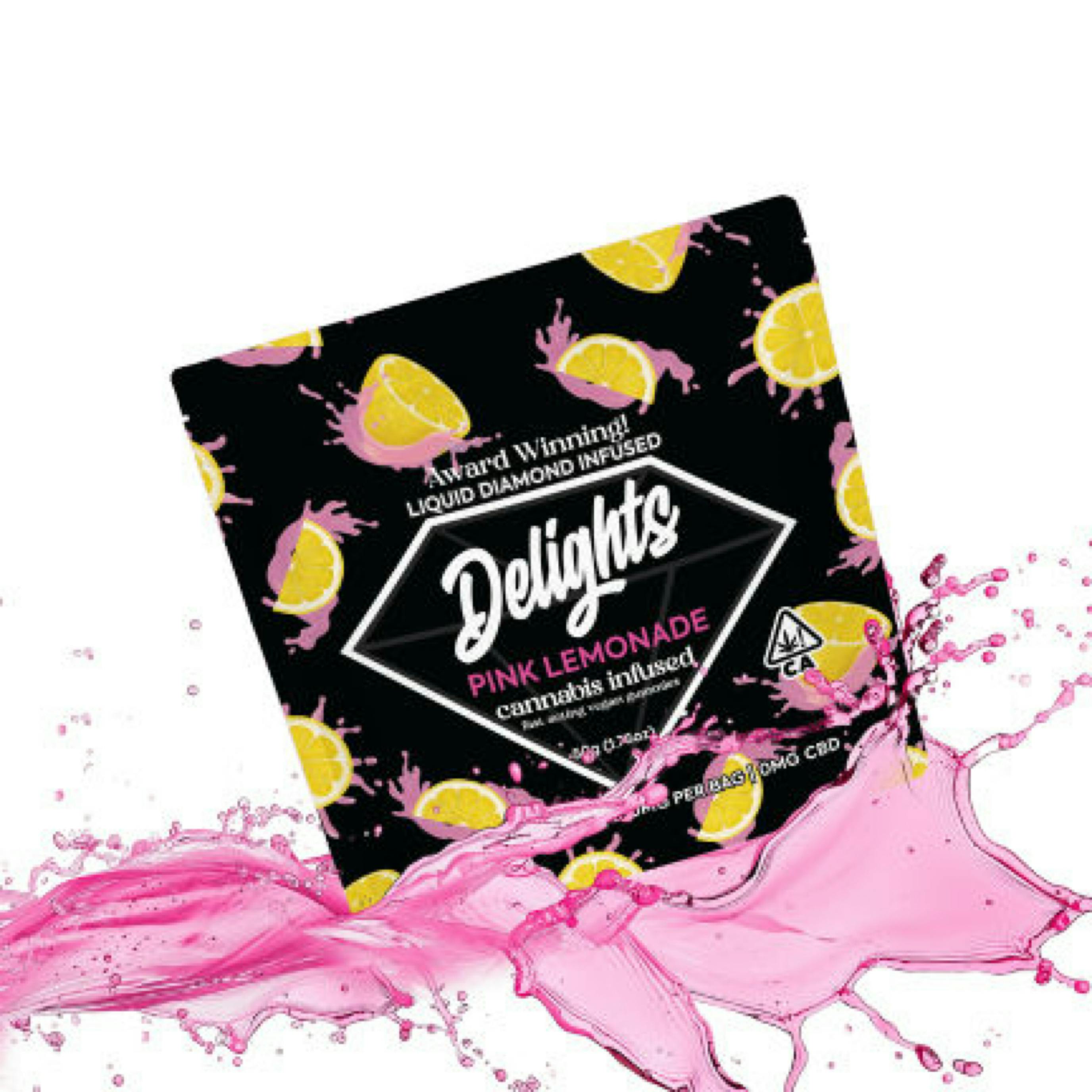 Delights Gummies - Pink Lemonade: Pink Lemonade Gummies Liquid Diamond Infused - 50 g