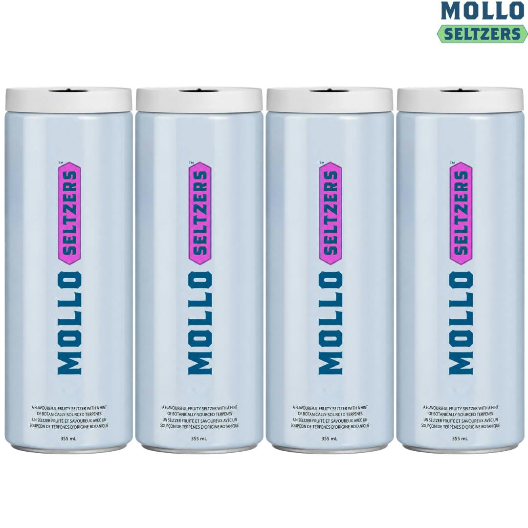 Mollo | 1:2 Wildberry Acai Seltzer THC:CBG 4PK | Sugar Free Beverage