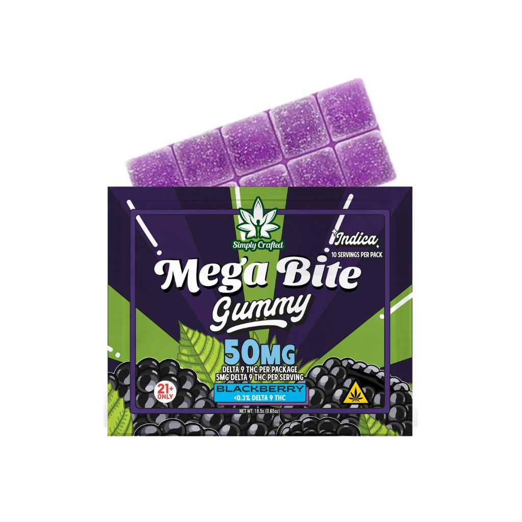 Mega Bite-Mega Bite Blackberry Gummy Bar 50mg THC