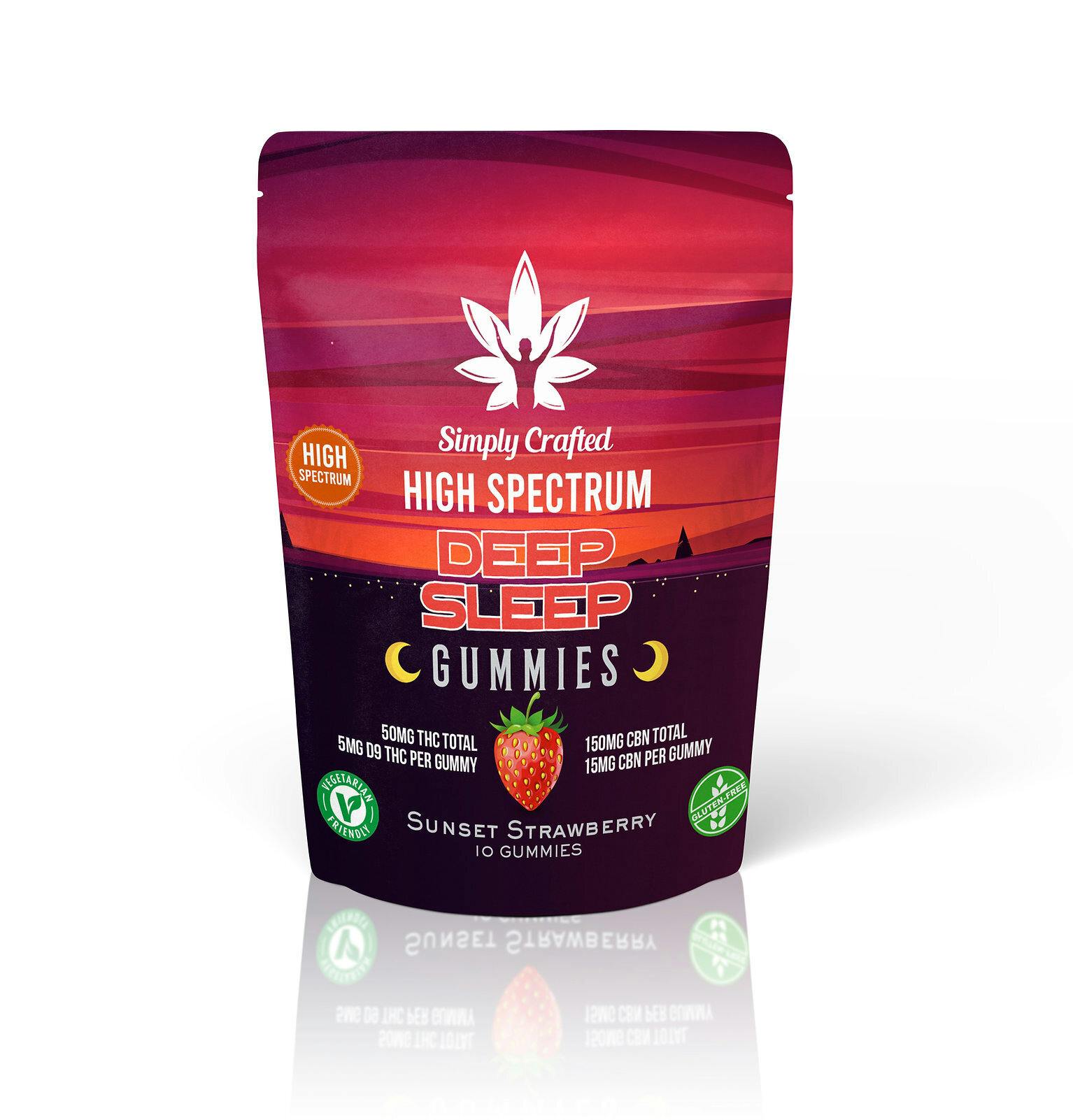 Simply Crafted-Simply Crafted Strawberry Deep Sleep Gummies 50mg THC