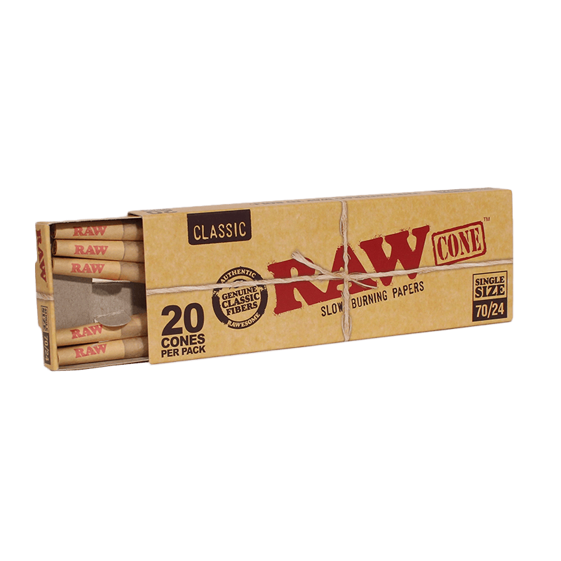 Yellowbird Wholesale-RAW Classic 70/24 Size Cones - 20ct Box