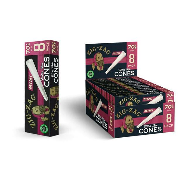 Yellowbird Wholesale-ZIG ZAG - Ultra Thin Cones 70mm Minis - 8 Ct at The Stash & Co.