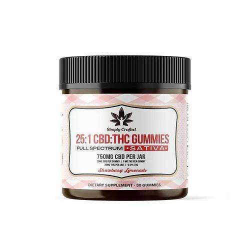 Simply Crafted-Simply Crafted 25:1 CBD+THC Gummies Sativa 30 count