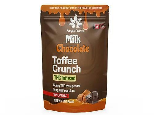 Simply Crafted-Simply Crafted Milk Chocolate Toffee Crunch Bar 50mg THC