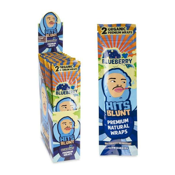 Yellow Bird Wholesale-Hits Blunt Organic Premium Hemp Wraps 2PK Blueberry at The Stash & Co.