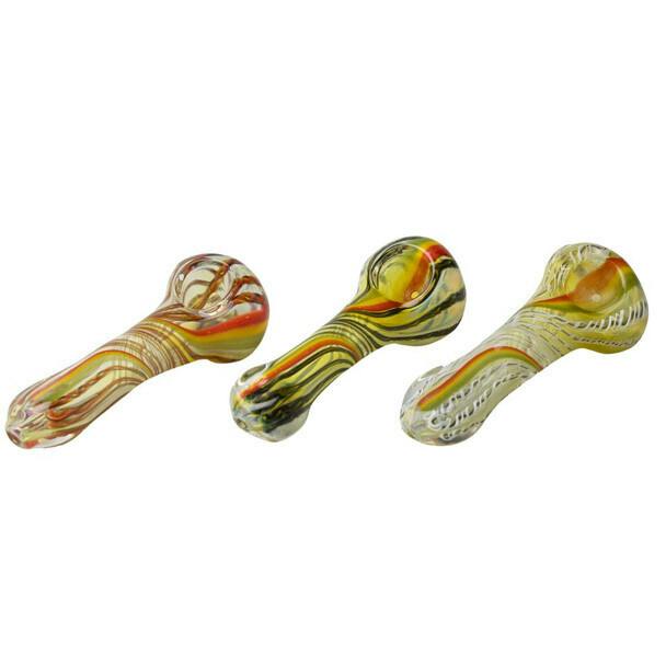 Yellow Bird Wholesale-3" Dichro Rasta Hand Pipe