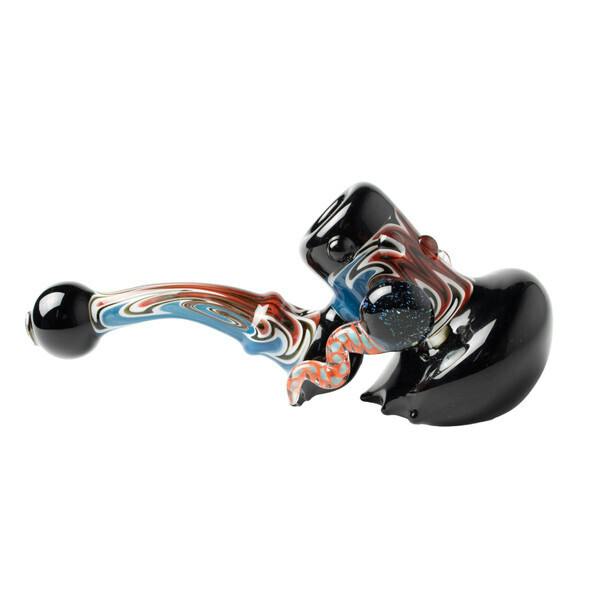 Yellow Bird Wholesale-6" INTENSE WIG WAG BUBBLER WITH/ DICRO MARBLE HORN