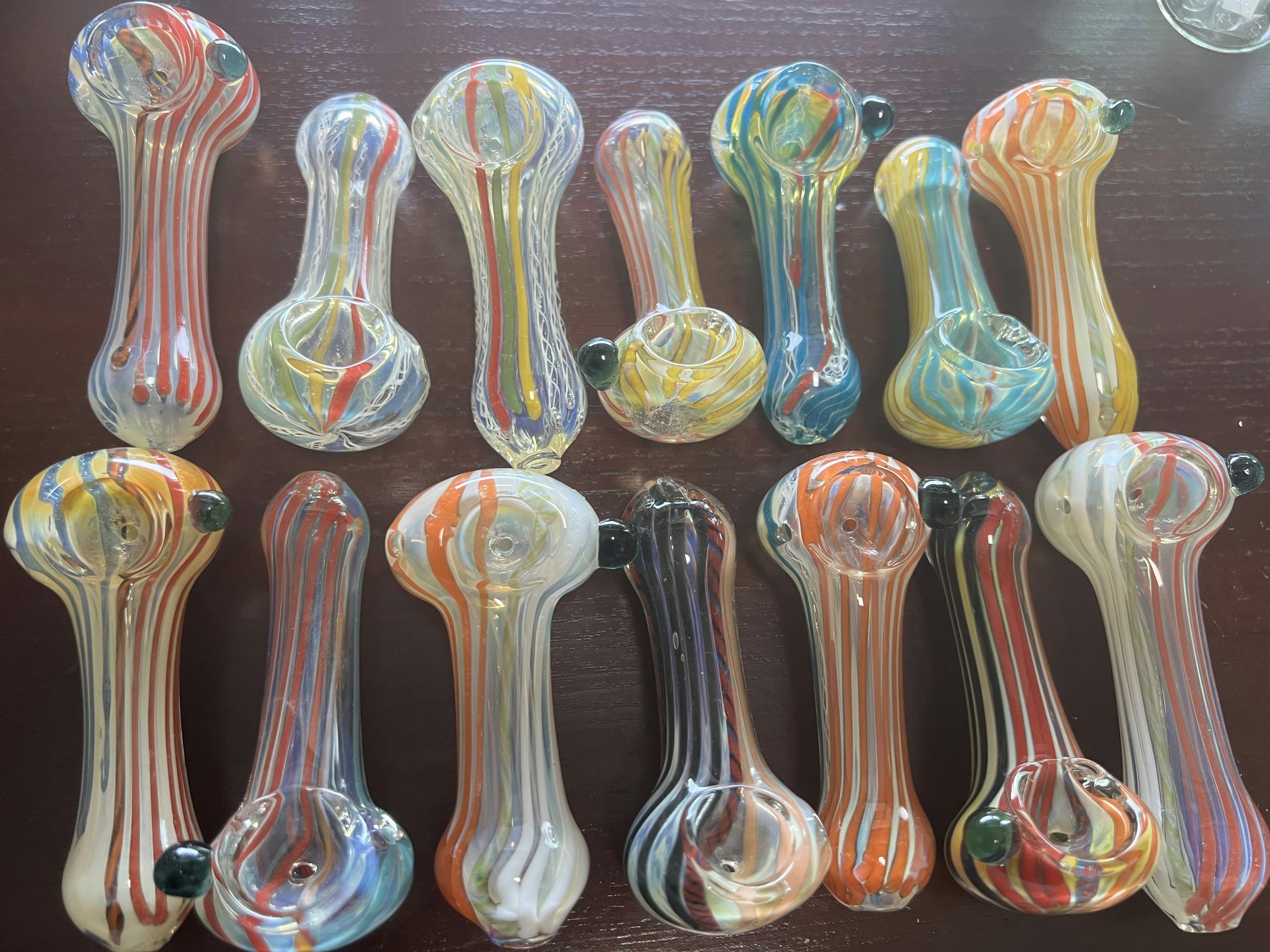 Yellow Bird Wholesale-4" Stripe Style Hand Pipe