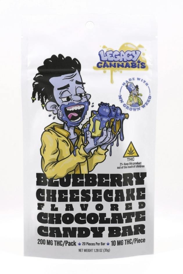 Legacy Cannabis-Legacy Blueberry Cheesecake Chocolate Candy Bar 200MG THC