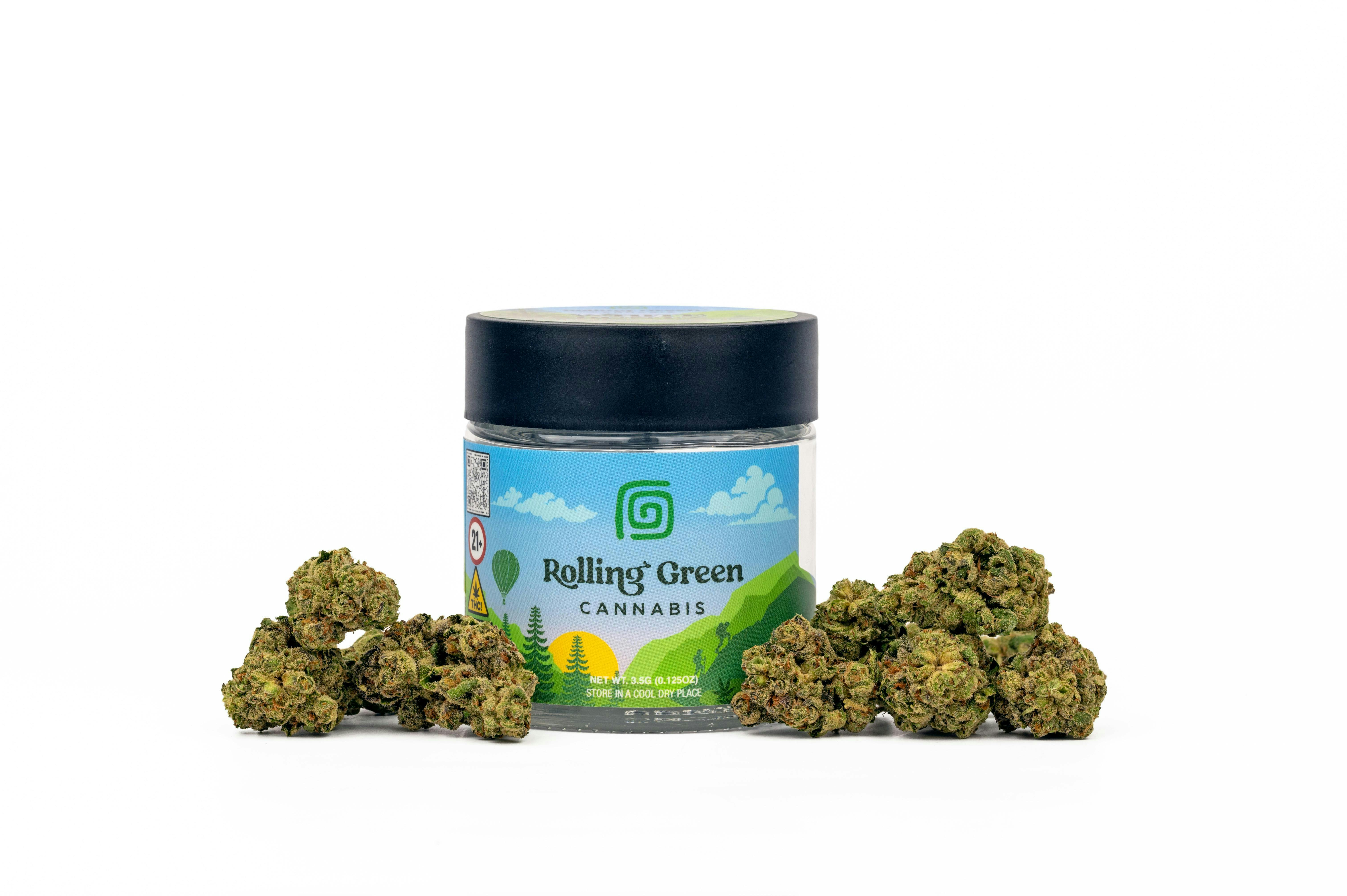 ROLLING GREEN | JAR FLOWER | MIDNIGHT GRAPE | 3.5G at The Cannabis Depot