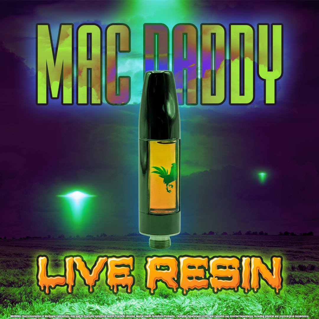 Green Rooster Mac Daddy Live Resin Cartridge (1000mg)